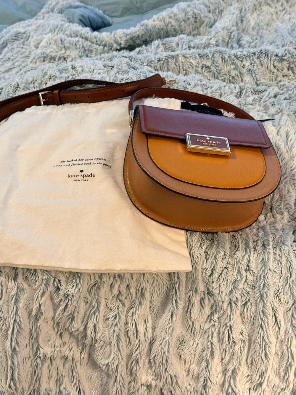 kate spade Two-Tone Orange & Brown Leather Crossbody